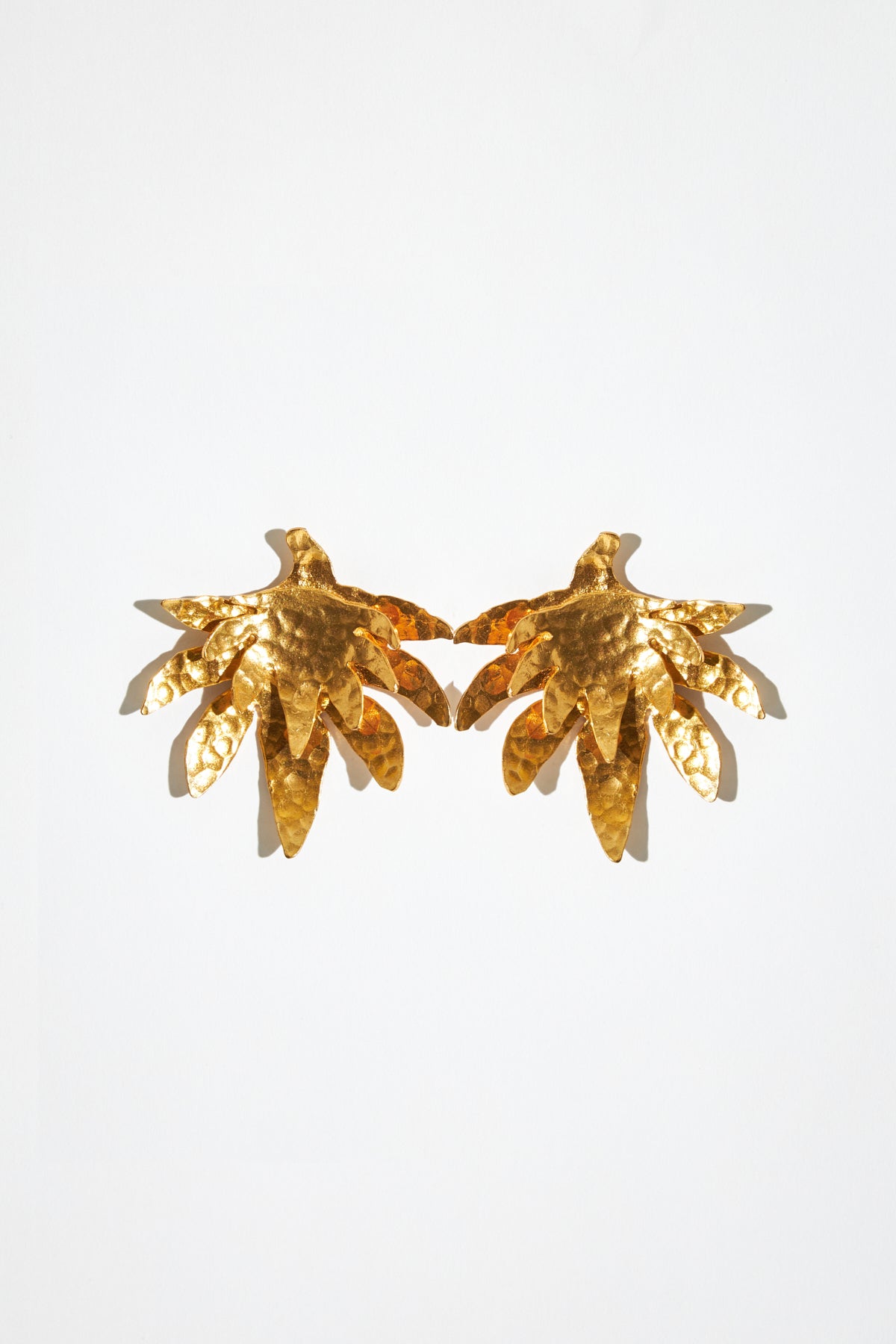 Double Layered Palm Leaf Earrings