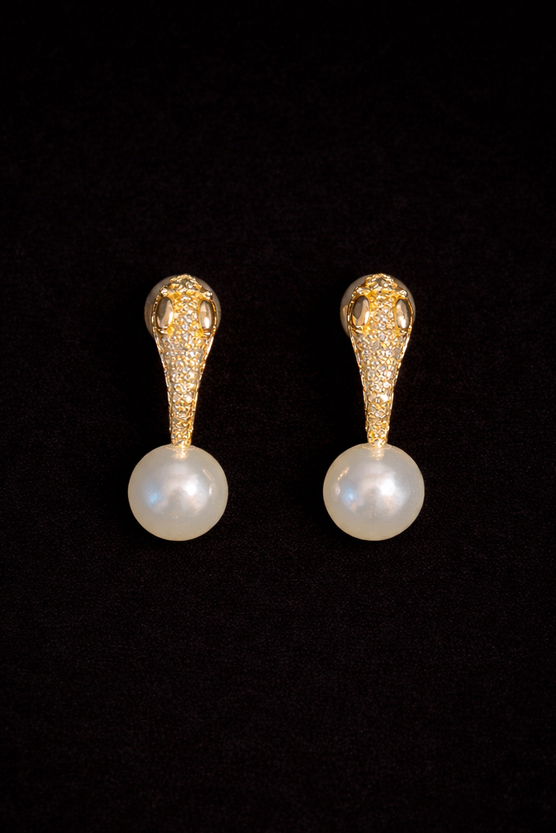 Cobra Earrings with Pearls