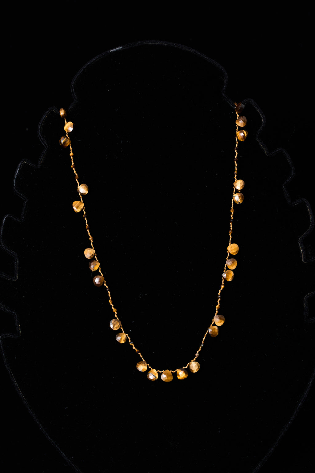 Tiger Eye Teardrop Knot Necklace