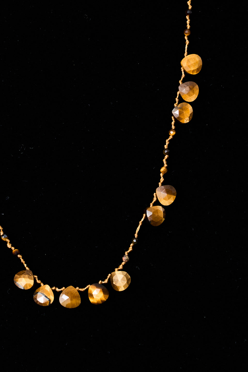 Tiger Eye Teardrop Knot Necklace