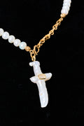 Pearl Cross Pendant Necklace
