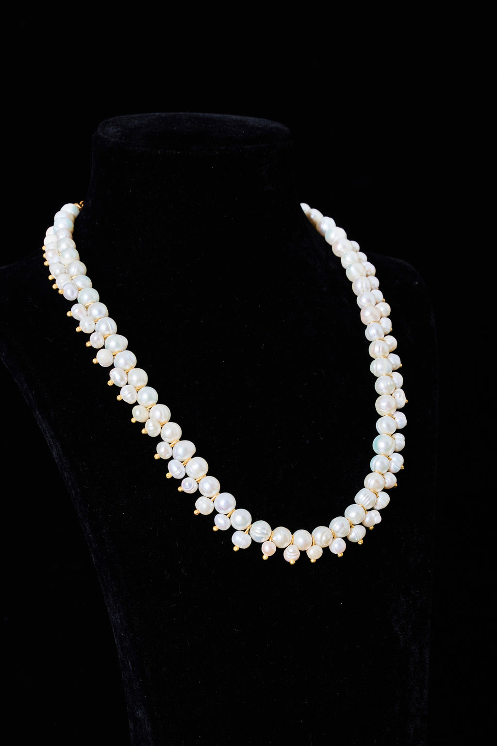 Spiked Pearl Cluster Necklace