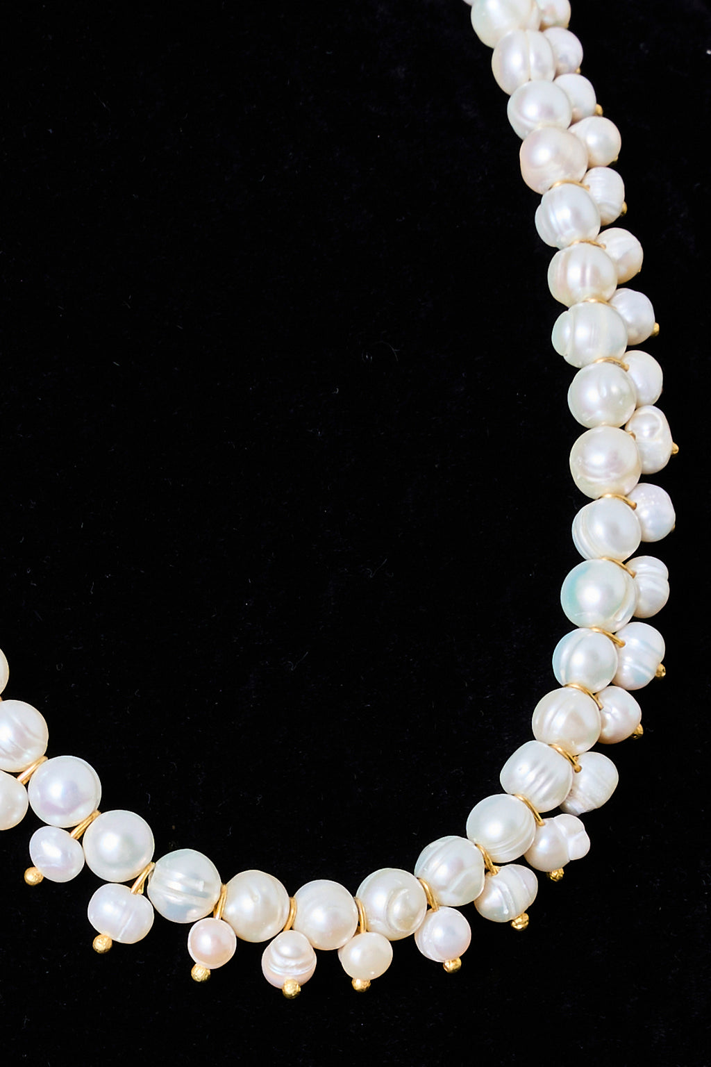 Spiked Pearl Cluster Necklace