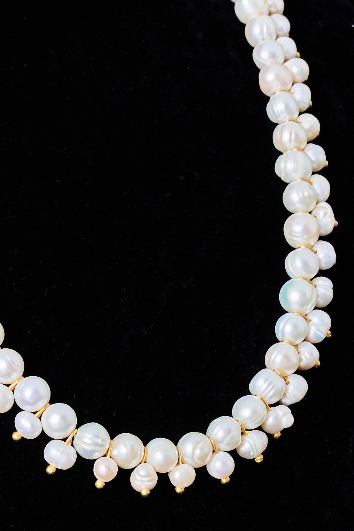 Spiked Pearl Cluster Necklace