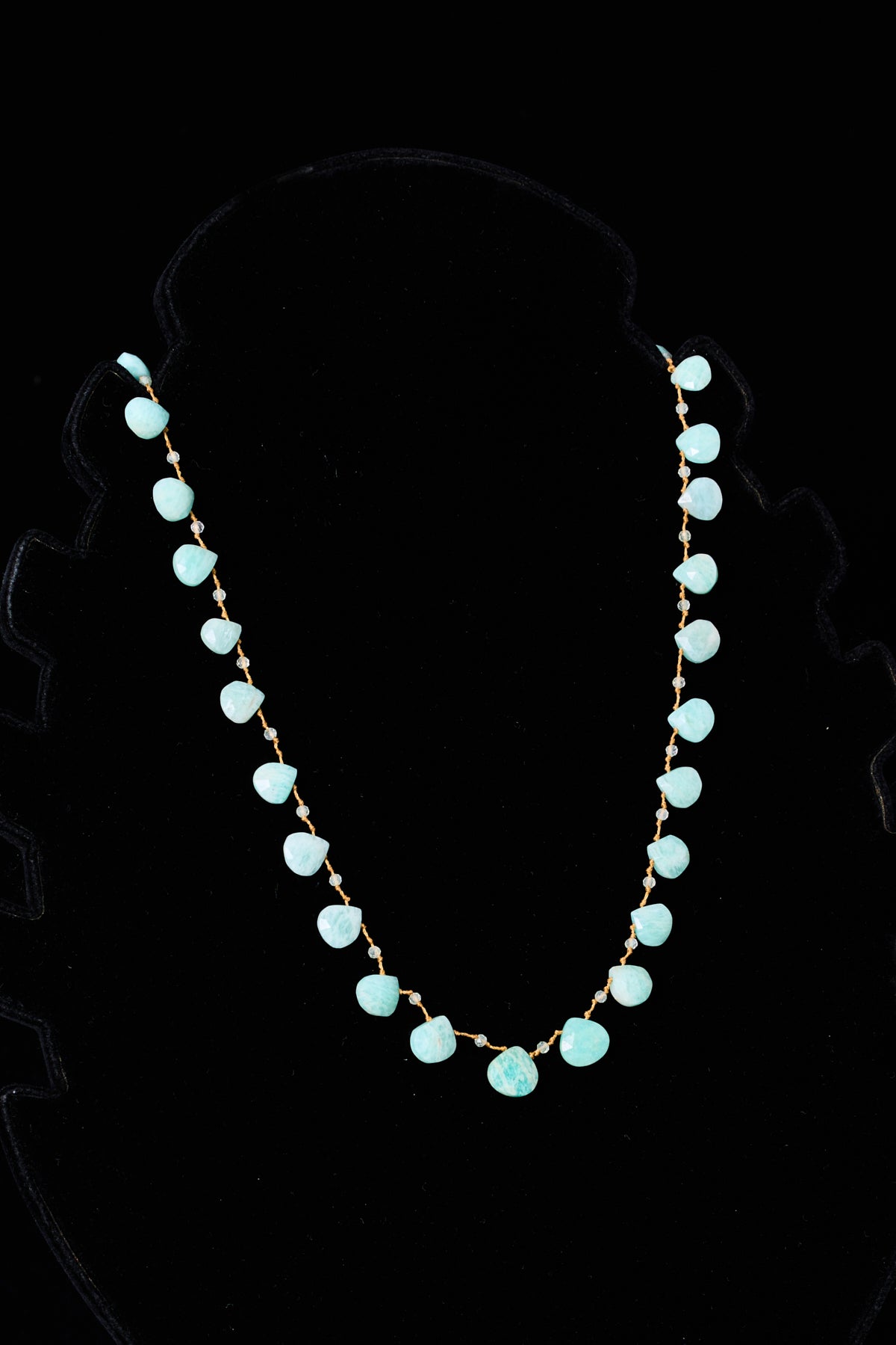 Amazonite Teardrop Knot Necklace