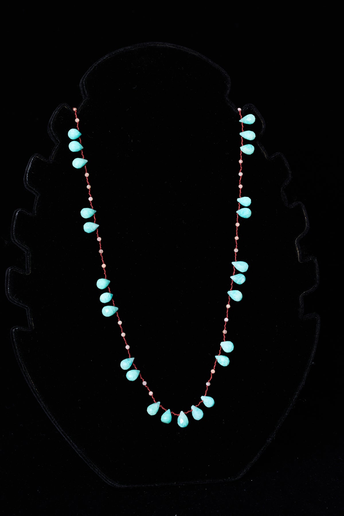 Larimar Turquoise Teardrop Knot Necklace
