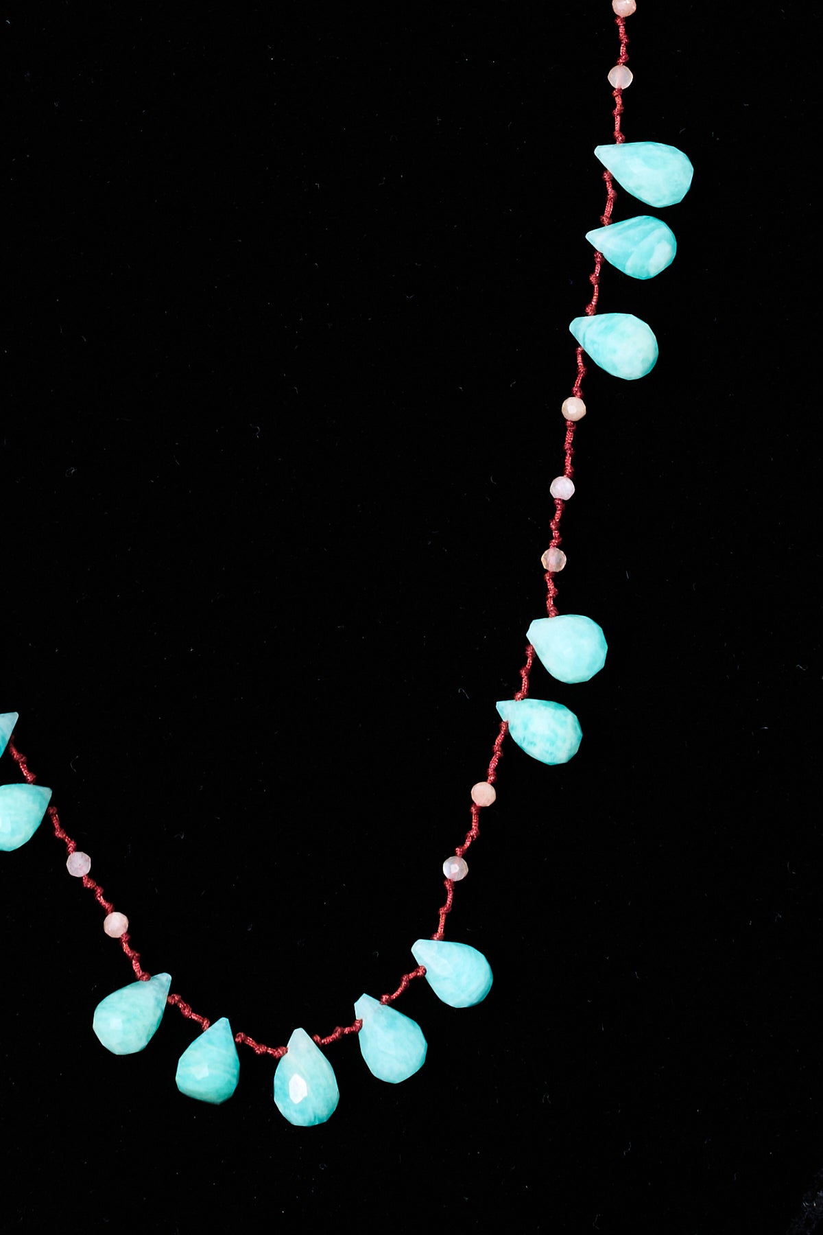 Larimar Turquoise Teardrop Knot Necklace