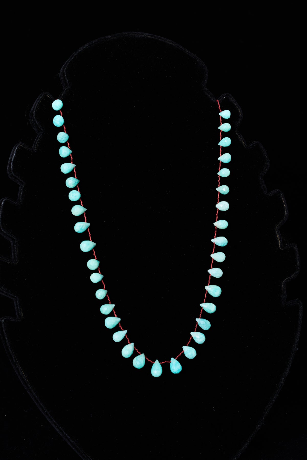 Larimar Teardrop Knot Necklace Burgundy