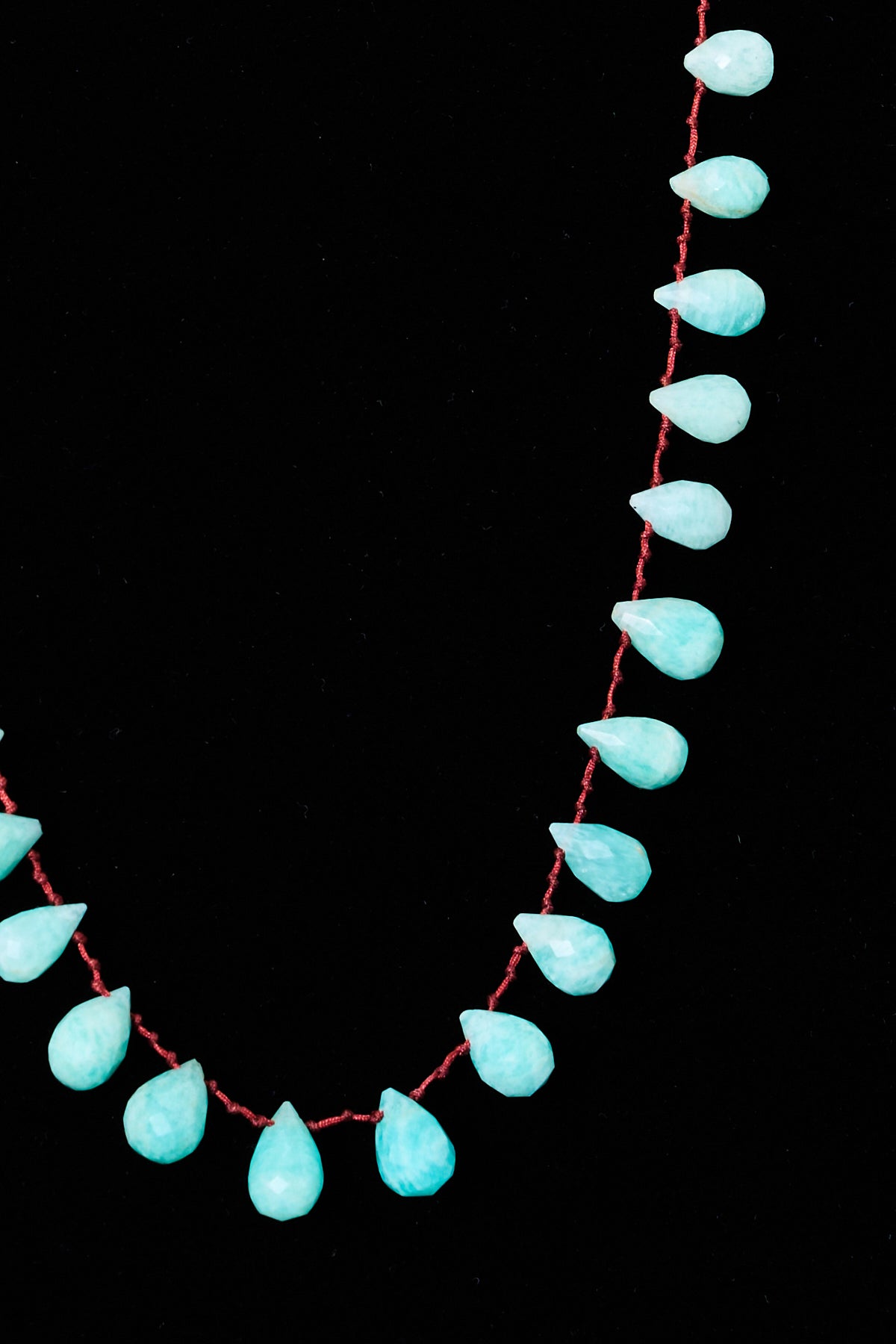 Larimar Teardrop Knot Necklace Burgundy
