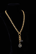 Clear Quartz & Diamond Pendant Necklace