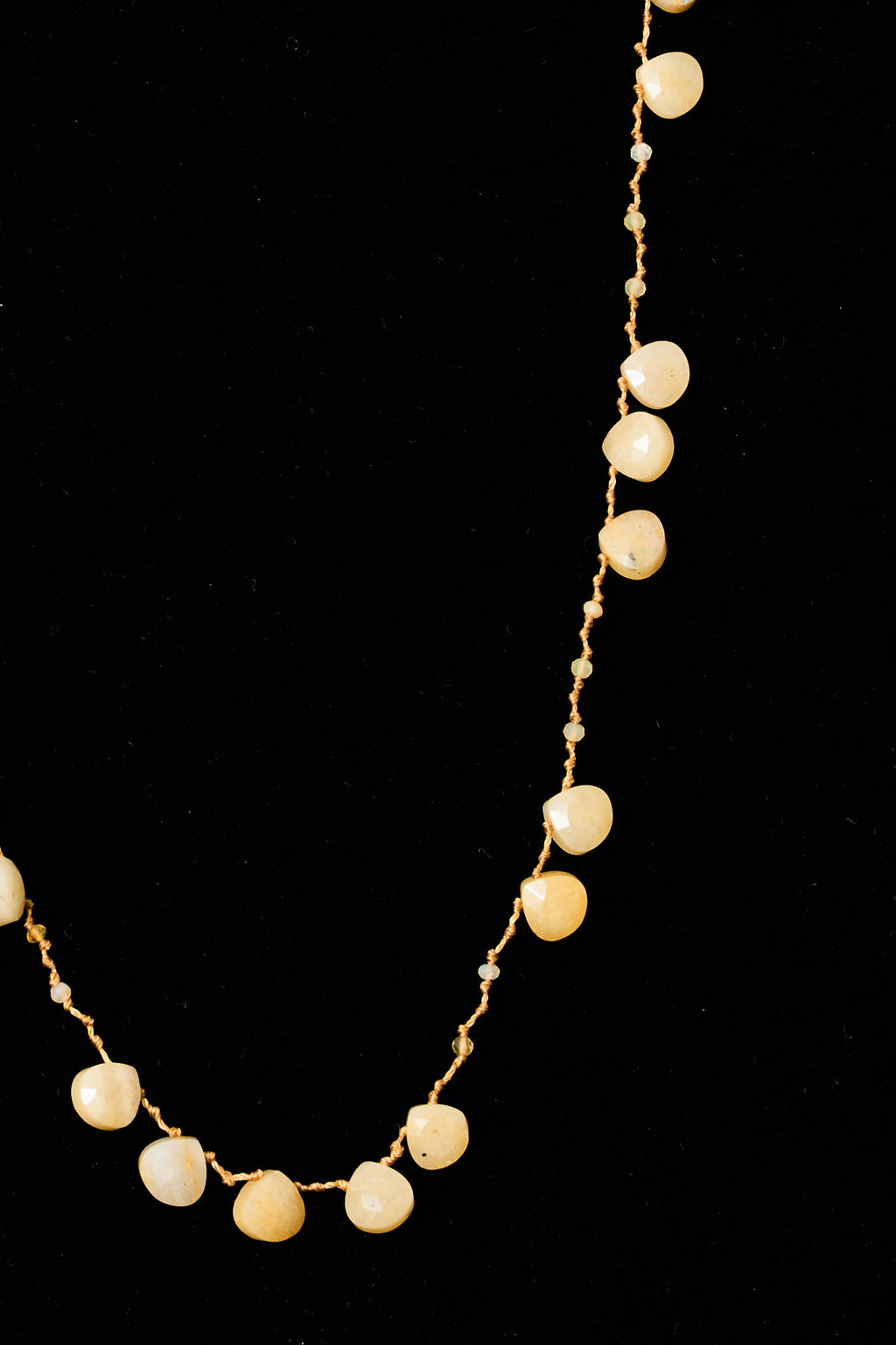 Yellow Sapphire Teardrop Knot Necklace