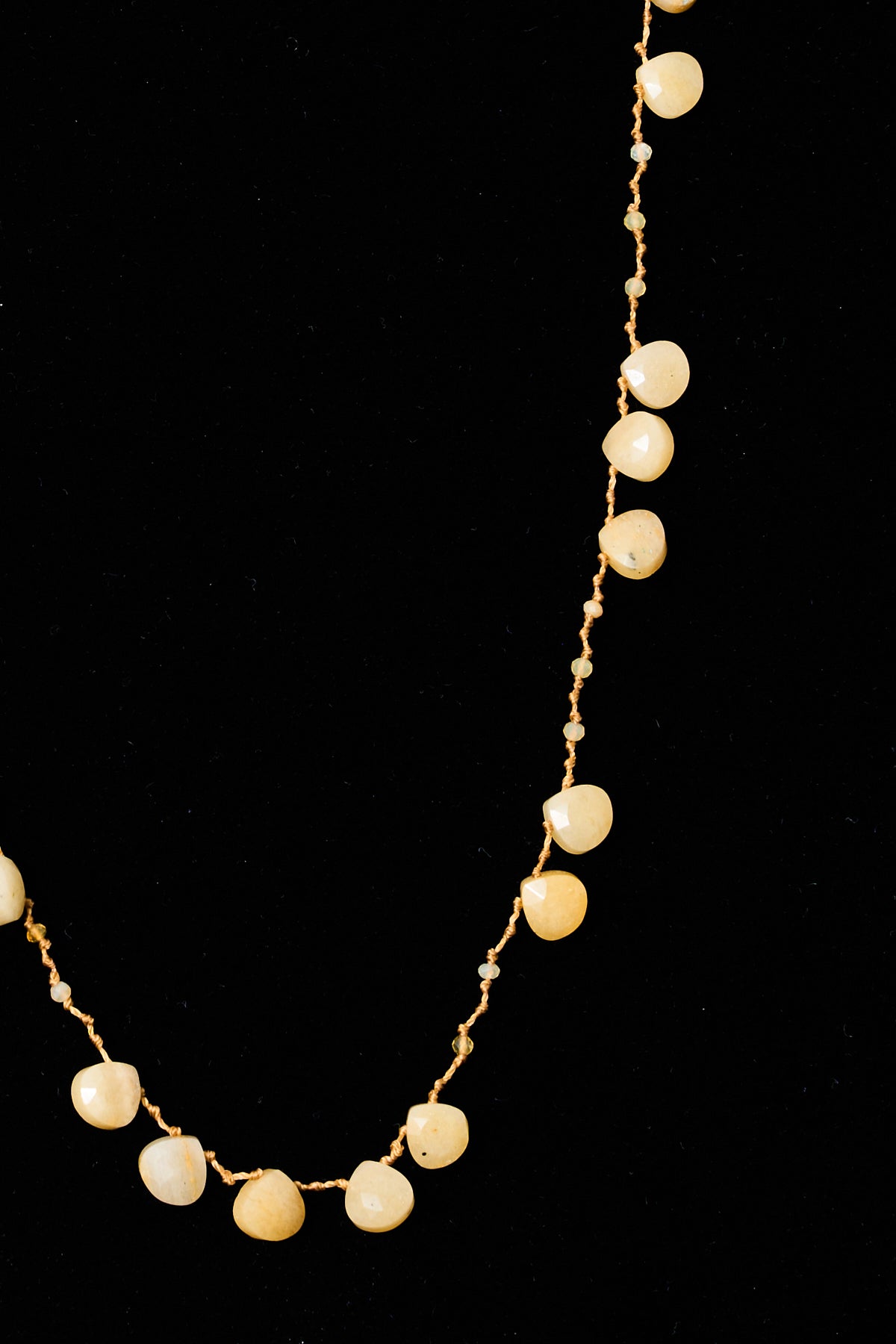 Yellow Sapphire Teardrop Knot Necklace