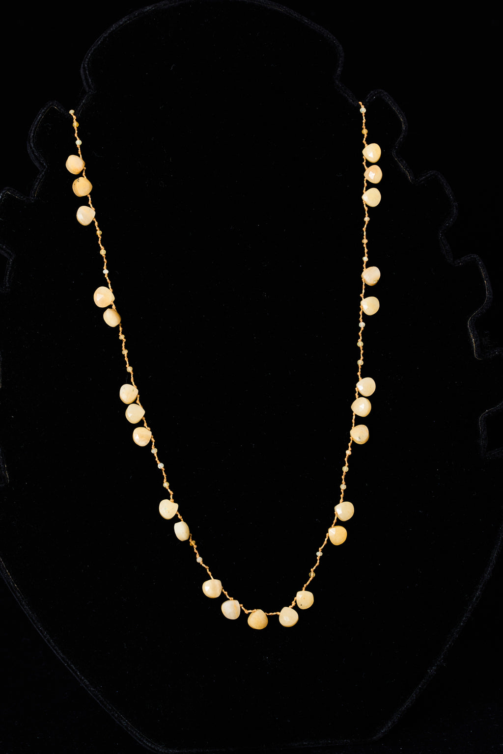 Yellow Sapphire Teardrop Knot Necklace