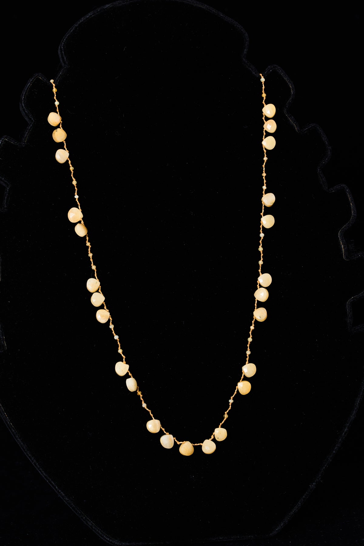 Yellow Sapphire Teardrop Knot Necklace