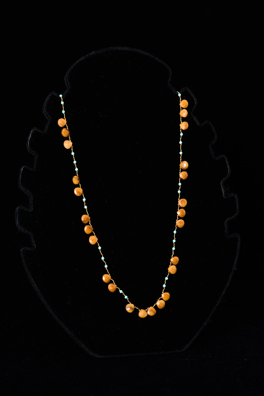 Yellow Sapphire Teardrop Knot Necklace
