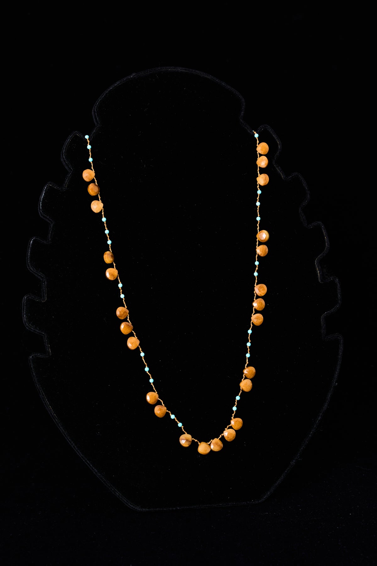 Yellow Sapphire Teardrop Knot Necklace