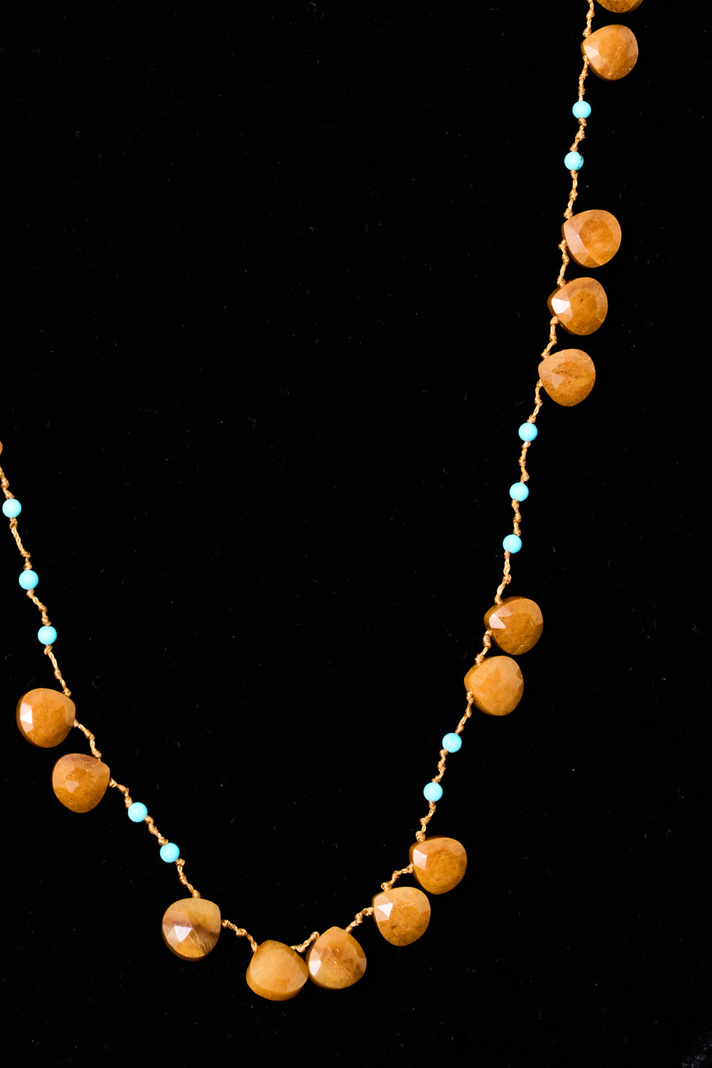 Yellow Sapphire Teardrop Knot Necklace