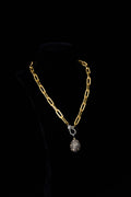 Rose-cut Diamond Pavé Egg Pendant Necklace