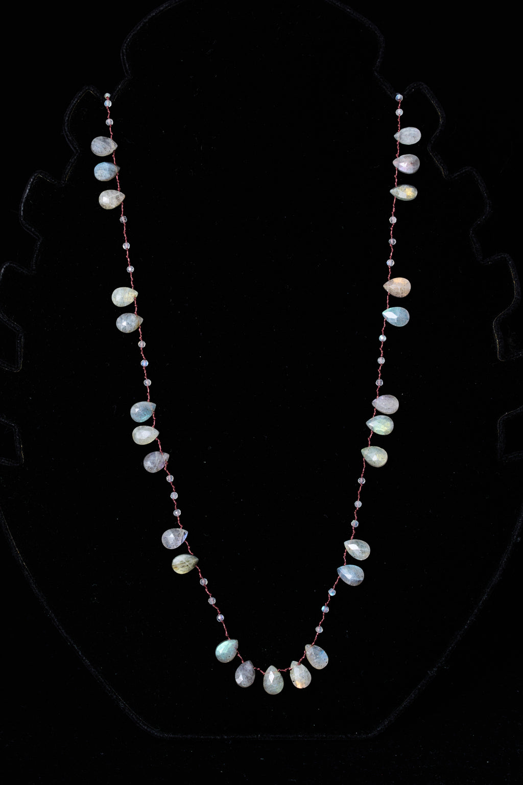 Labradorite Teardrop Knot Necklace