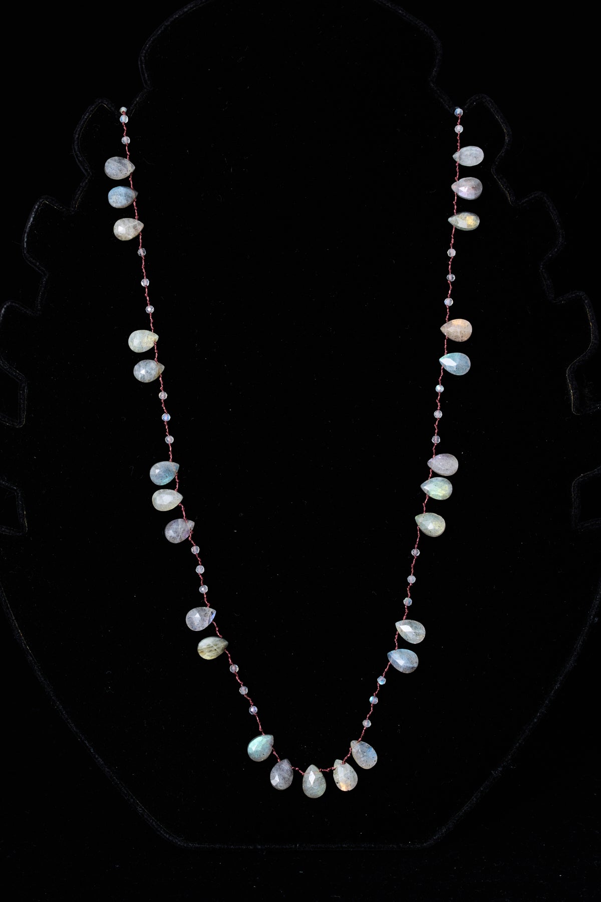 Labradorite Teardrop Knot Necklace