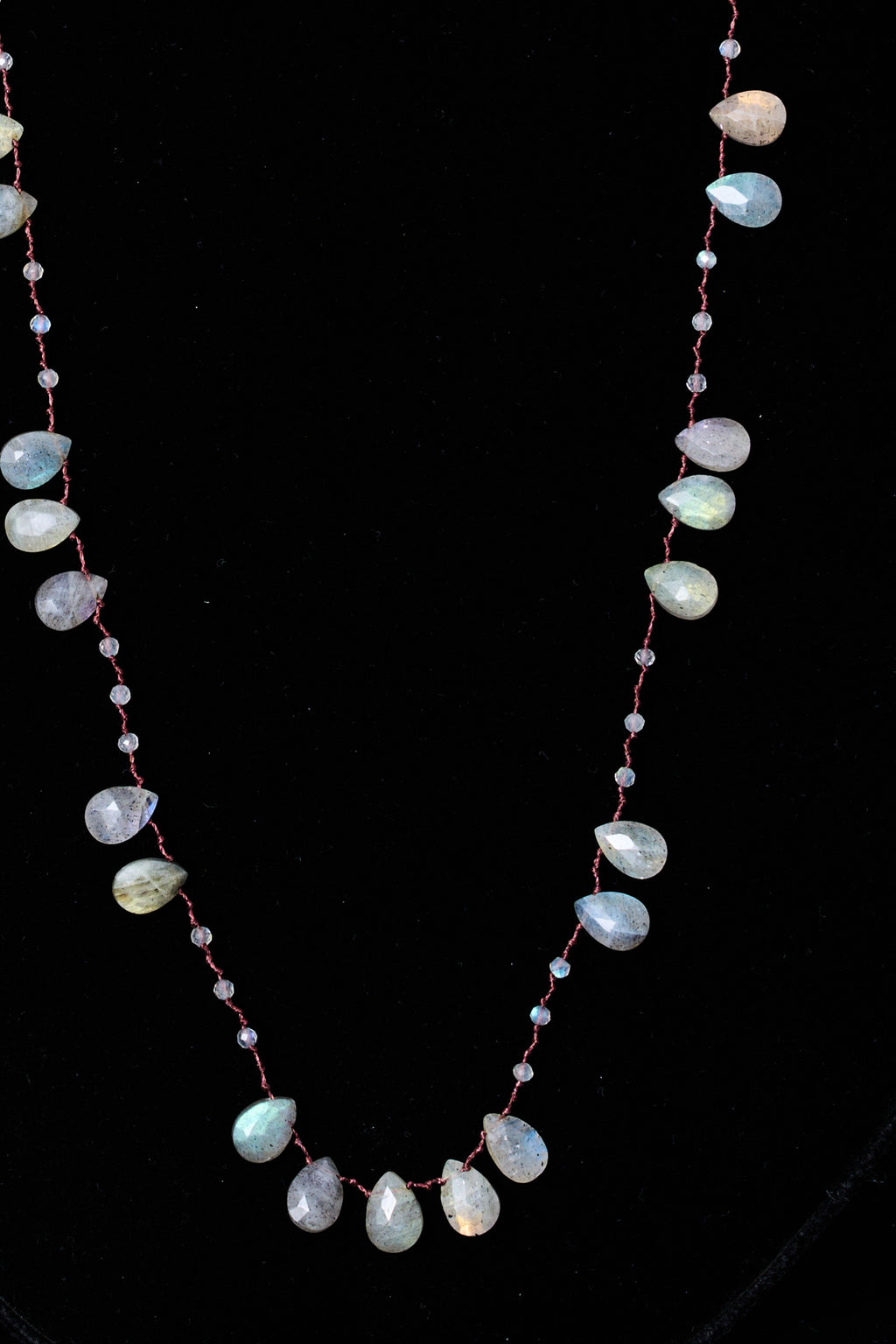 Labradorite Teardrop Knot Necklace