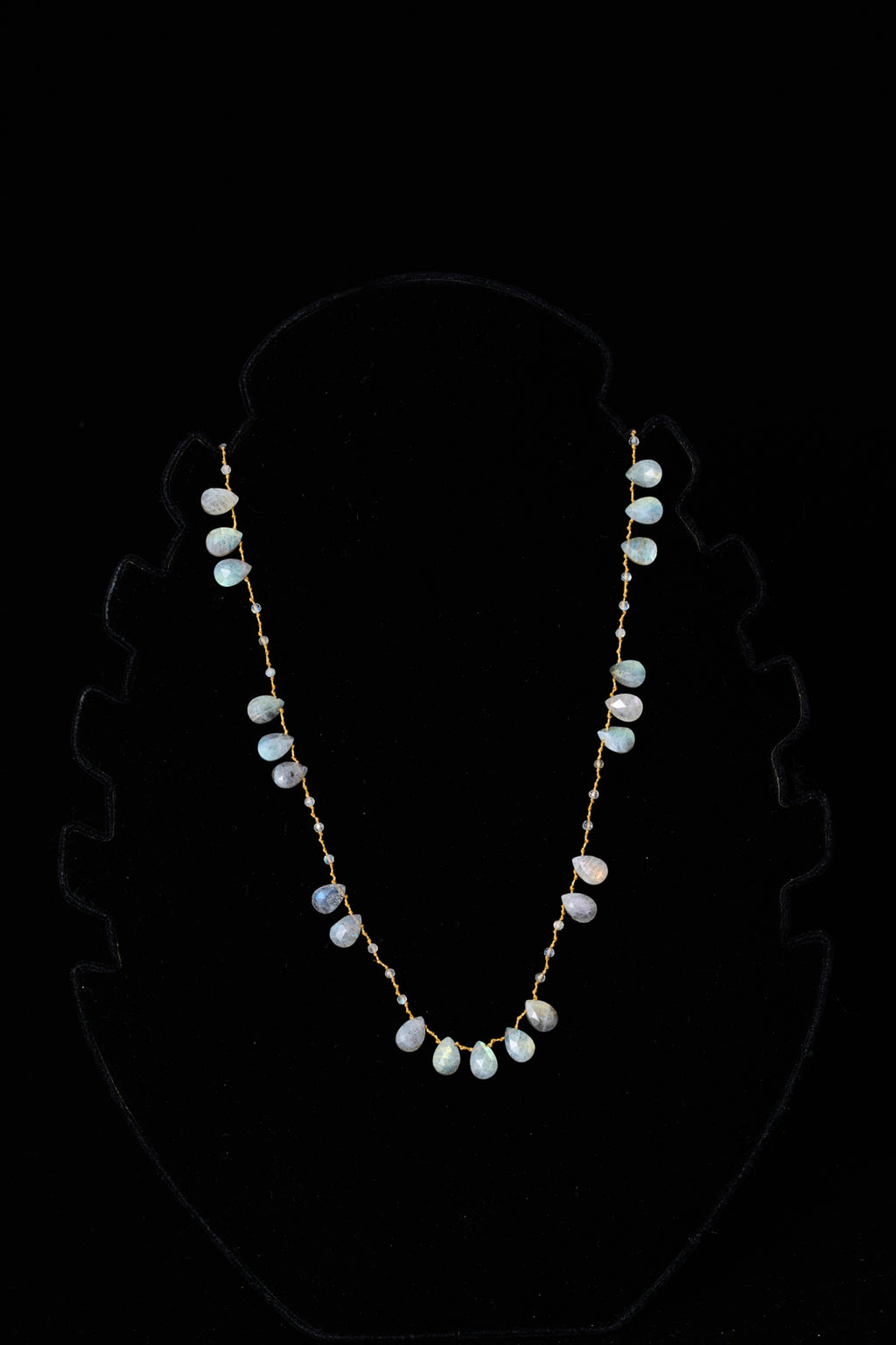 Labradorite Teardrop Knot Necklace