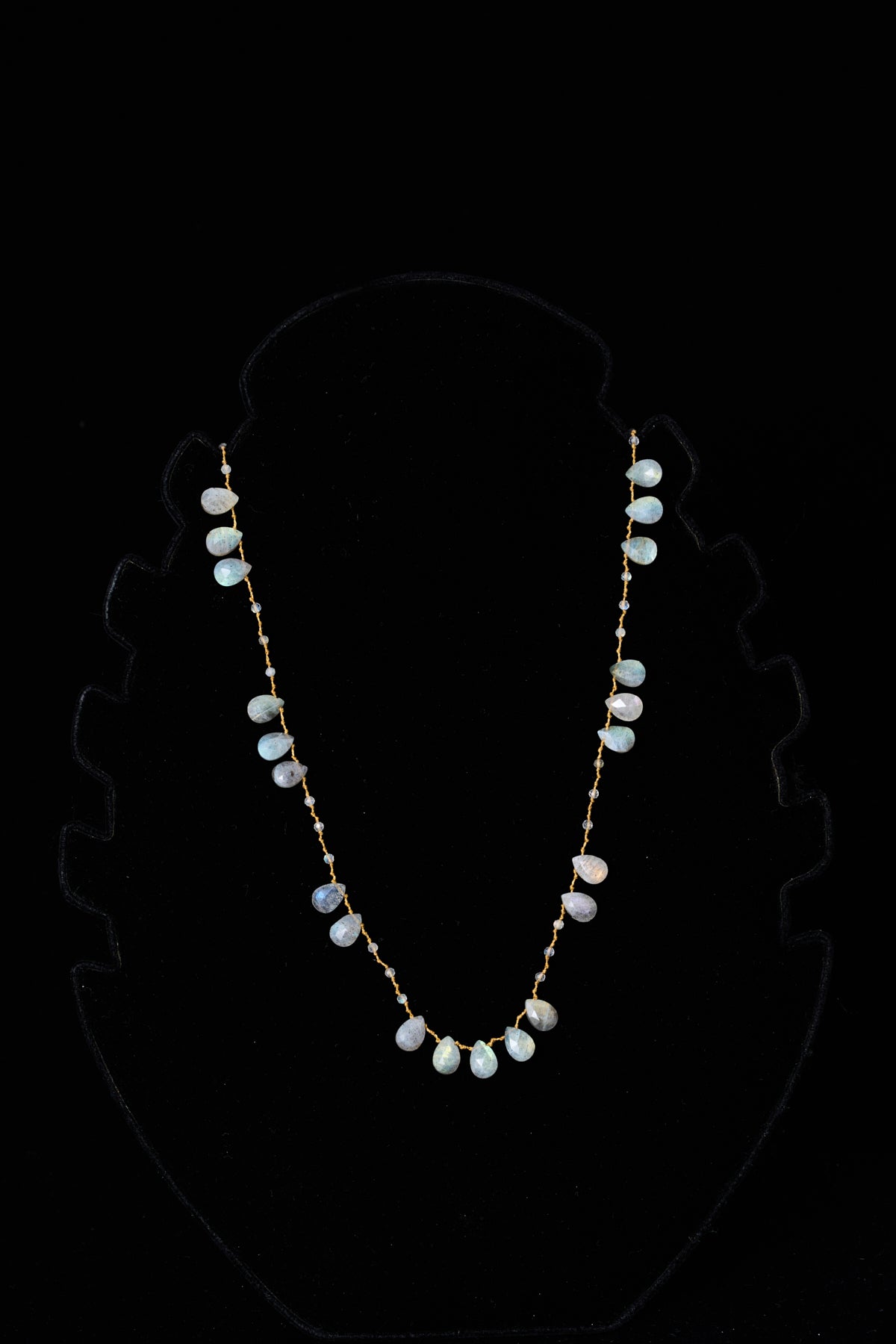 Labradorite Teardrop Knot Necklace