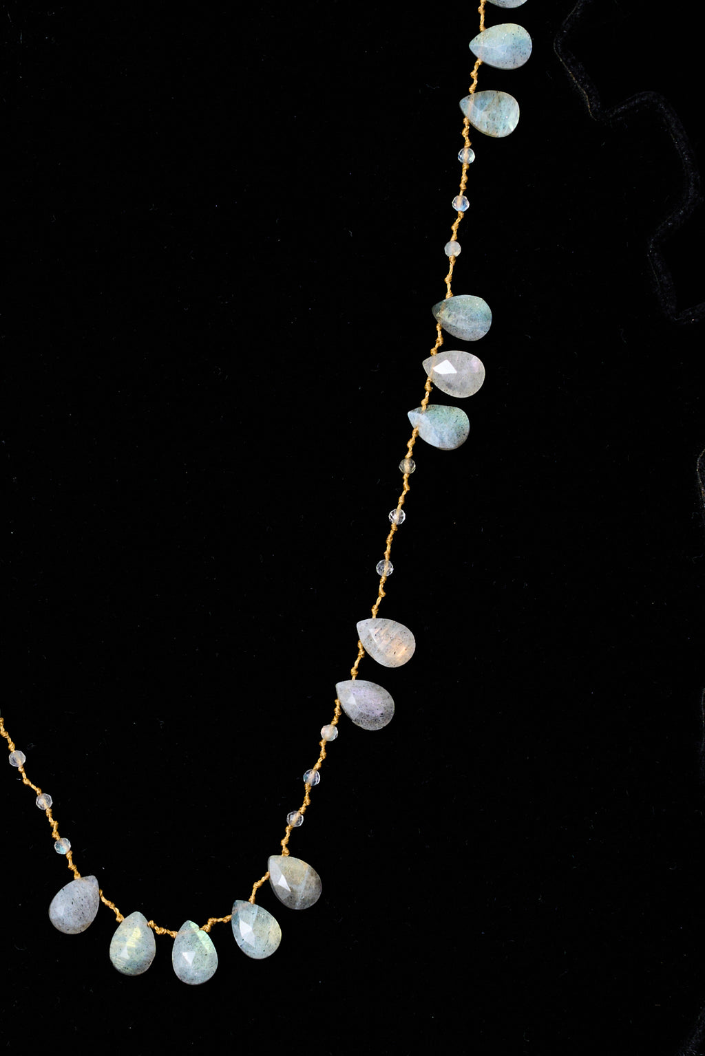 Labradorite Teardrop Knot Necklace