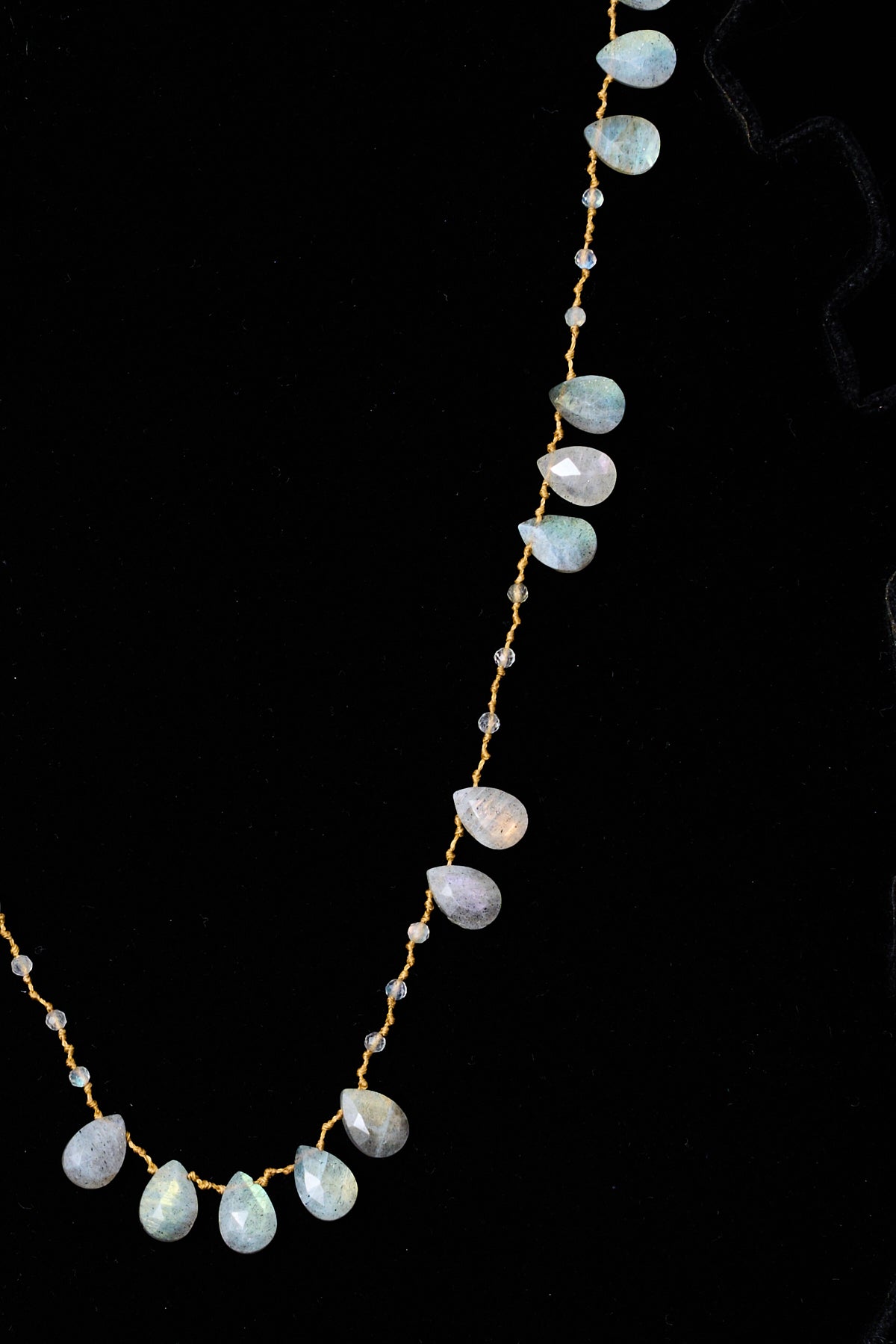 Labradorite Teardrop Knot Necklace