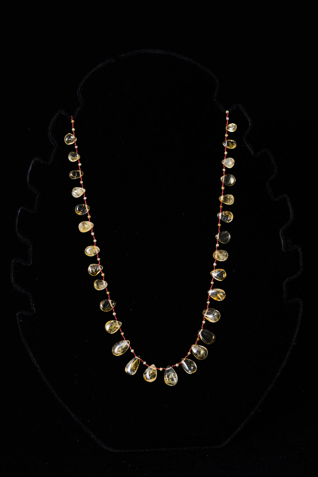Citrine Teardrop Knot Necklace