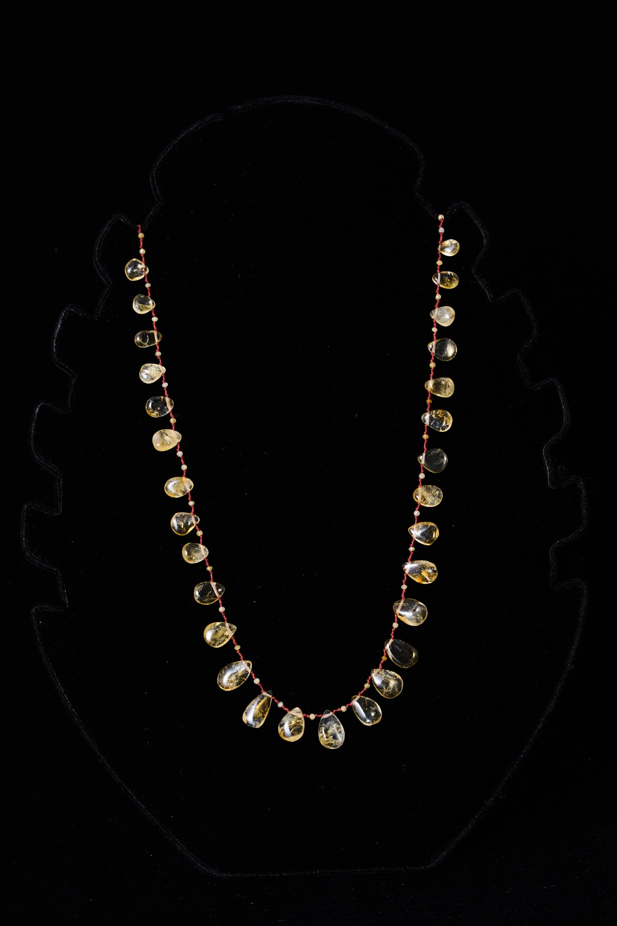 Citrine Teardrop Knot Necklace