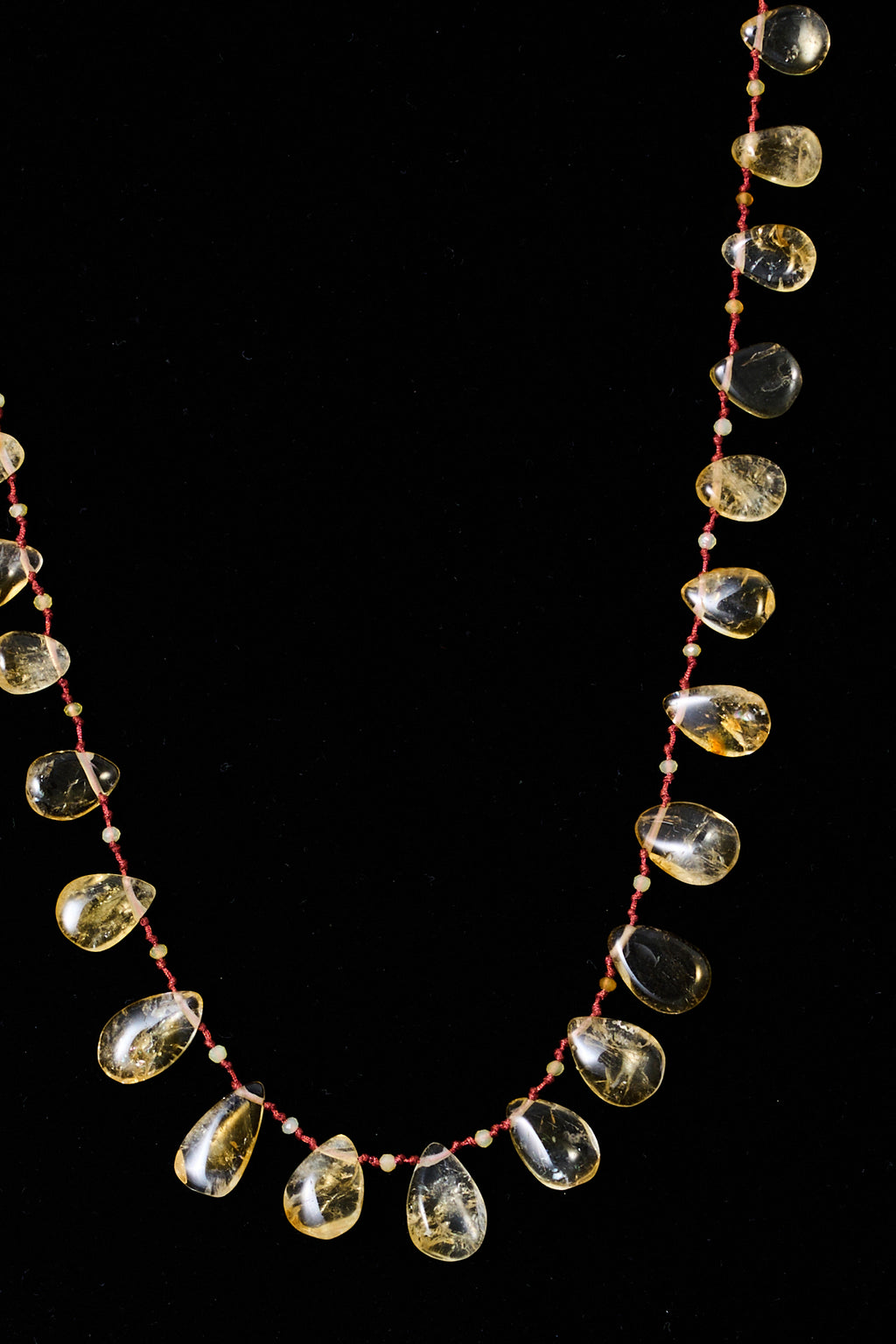 Citrine Teardrop Knot Necklace