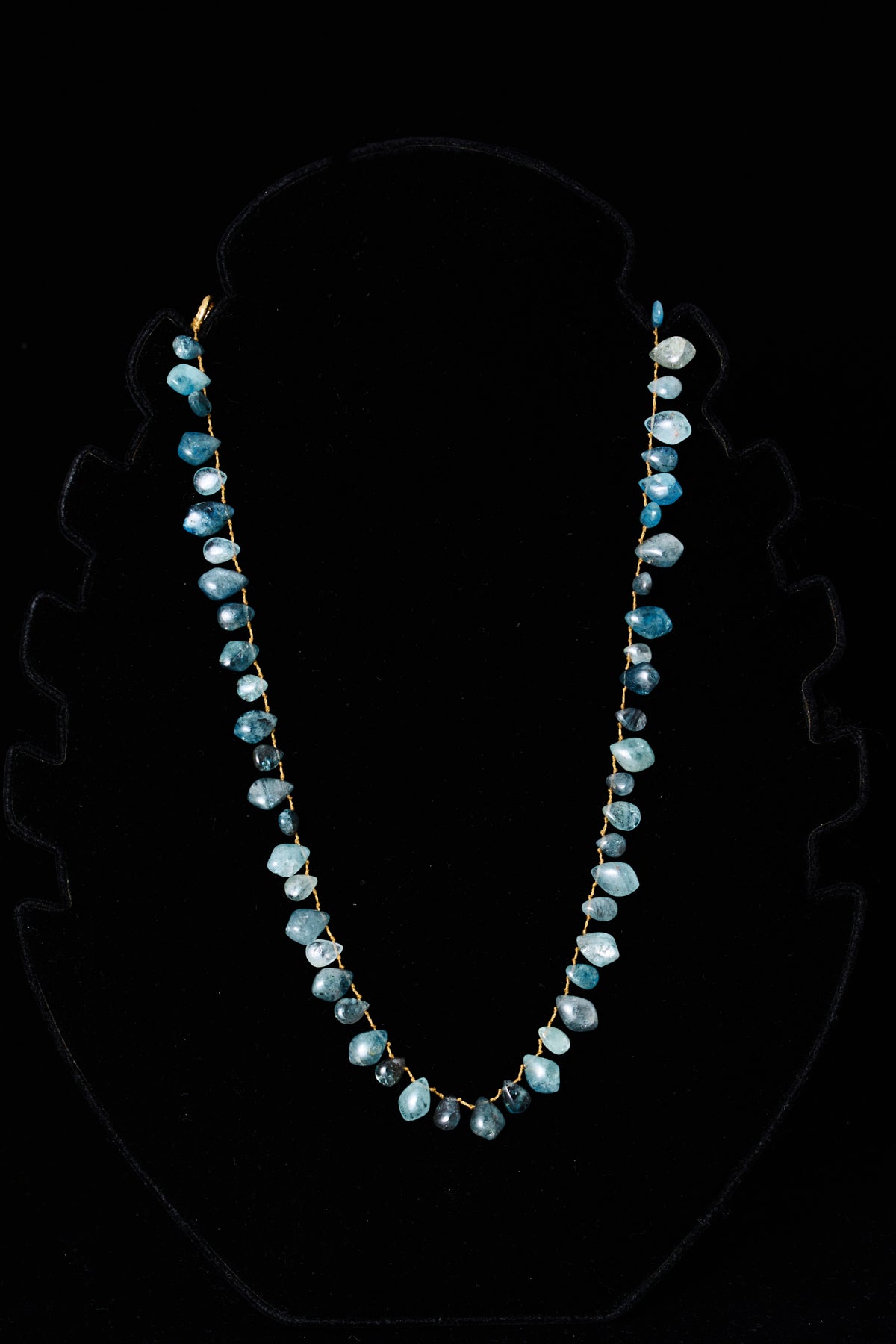 Aquamarine Teardrop Knot Necklace