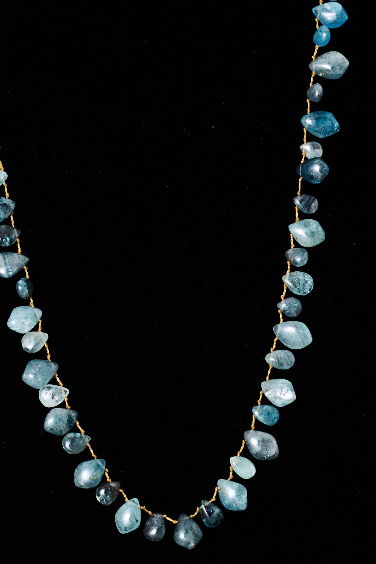 Aquamarine Teardrop Knot Necklace