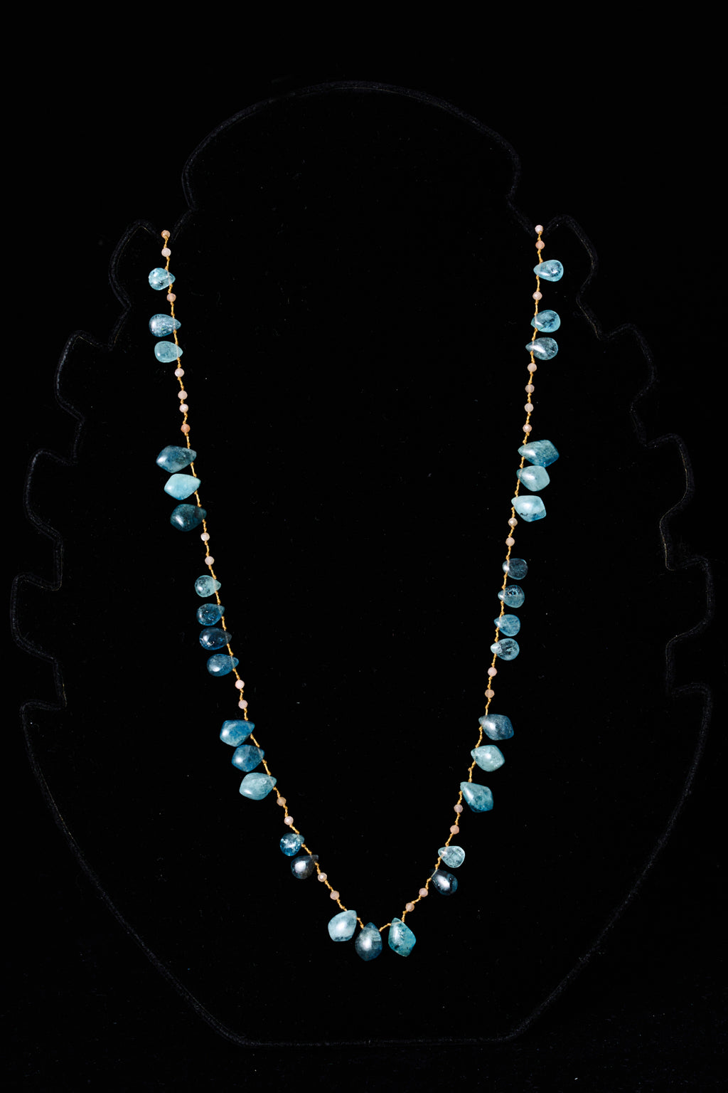Aquamarine Teardrop Knot Necklace