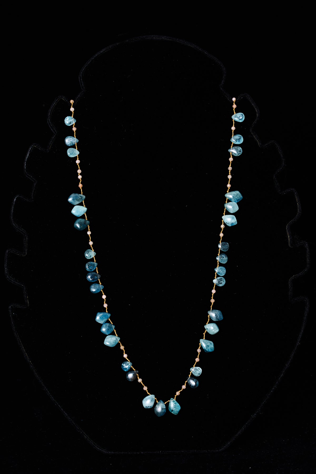 Aquamarine Teardrop Knot Necklace