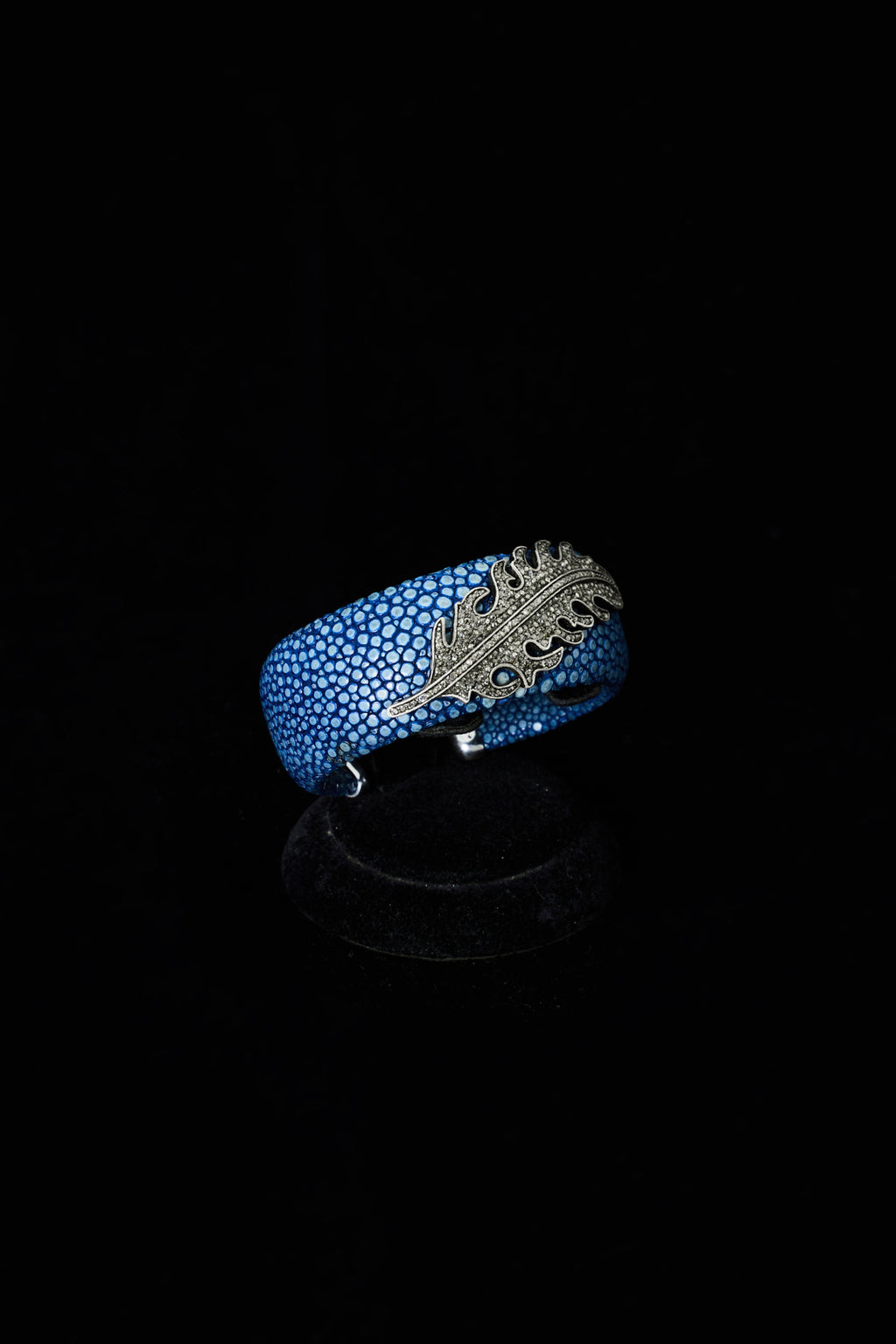 Diamond Pavé Feather Leather Cuff