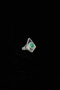 Crystal Quartz & Jade Diamond Pavé Ring