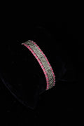 Woven Champagne Diamond Bracelet in Fuschia