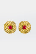 Circular Earrings with Gemstone detail