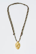 Golden Face Pendant with Chunky Cord