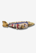 Fabric Fish Brooch with Pearl Bead Accents