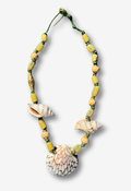 Green Bead & Seashell Necklace