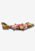 Fabric Fish Brooch with Coral Beads