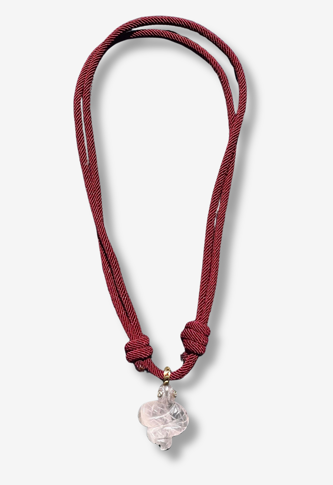 Pink Quartz Snake Charm Necklace