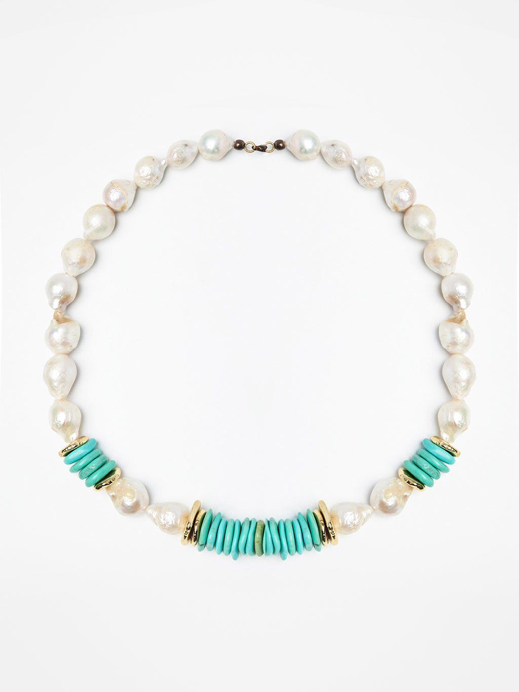 Turquoise & Baroque Pearl Necklace