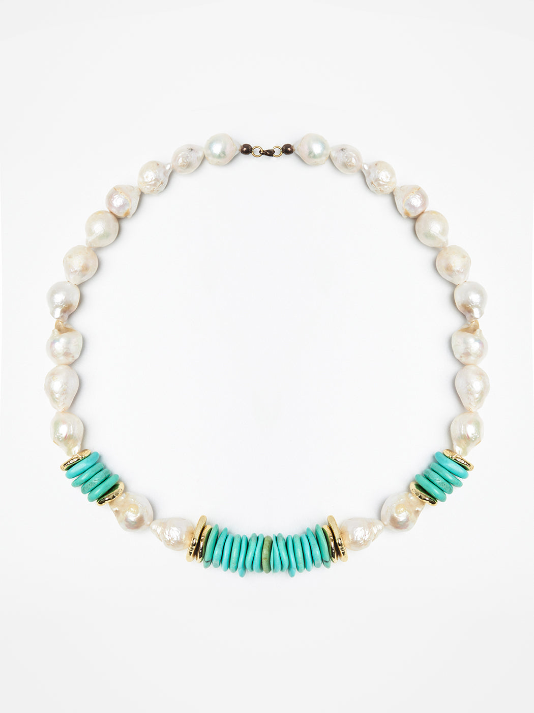 Turquoise & Baroque Pearl Necklace