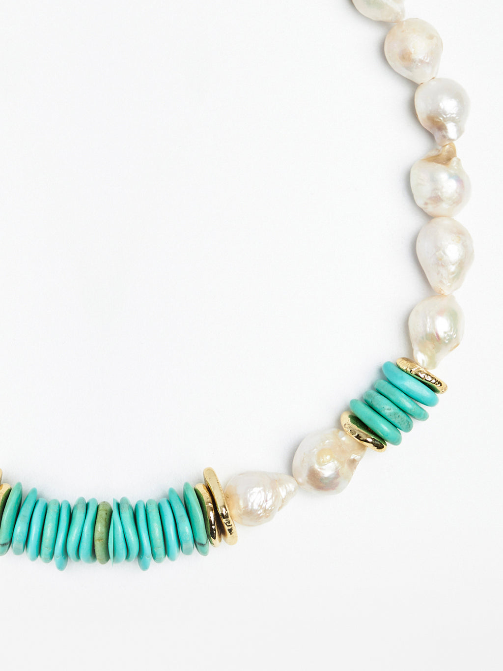 Turquoise & Baroque Pearl Necklace