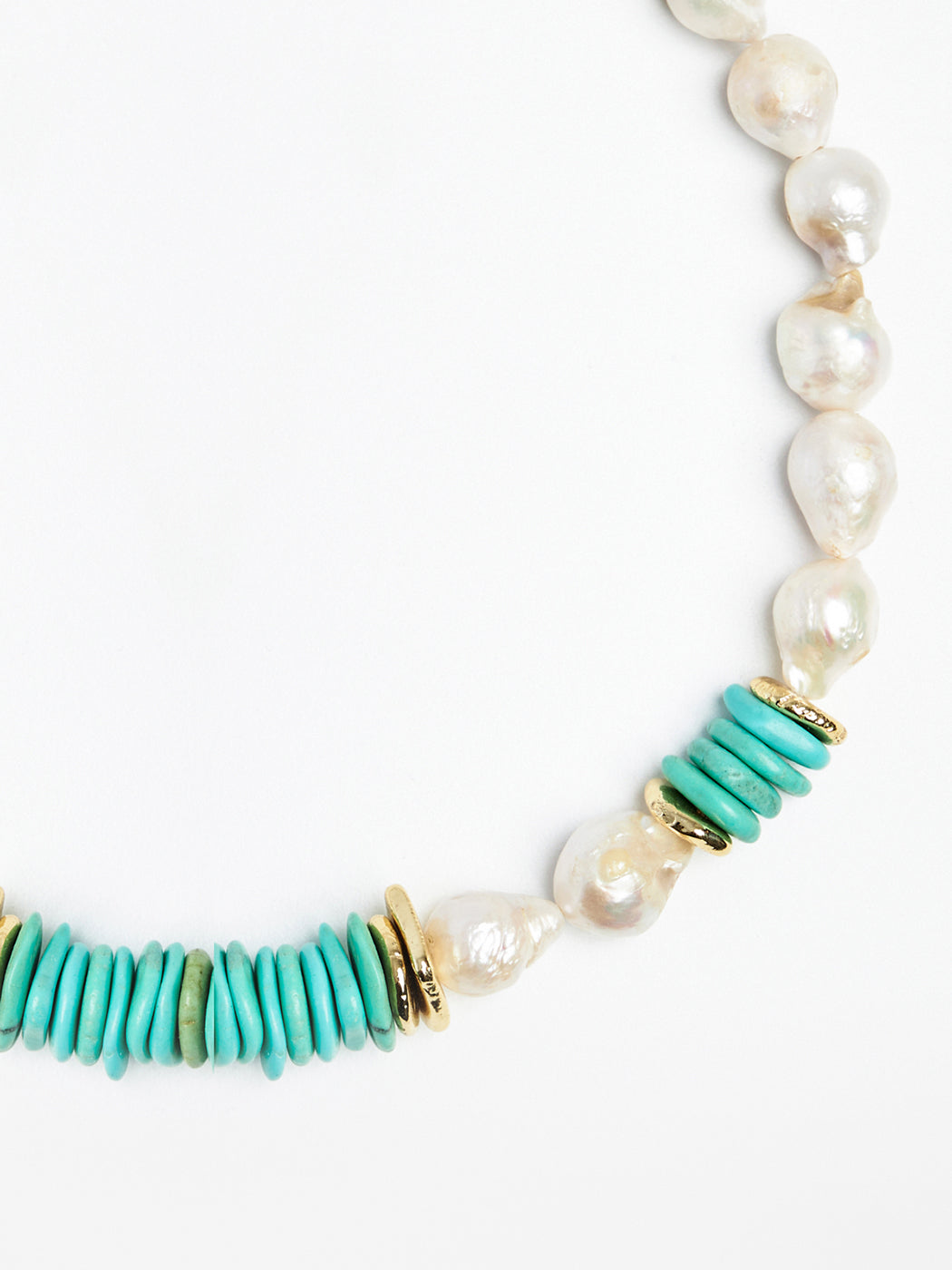 Turquoise & Baroque Pearl Necklace