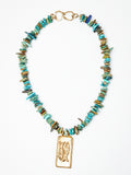 Turquoise Bead Necklace with Fish Pendant